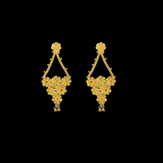 Flower Drop Necklace Set - My Golden Wish