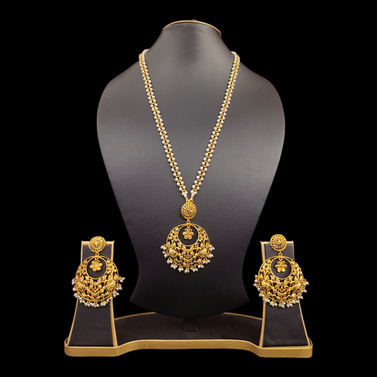 Pearl Kanbala Design Locket Set