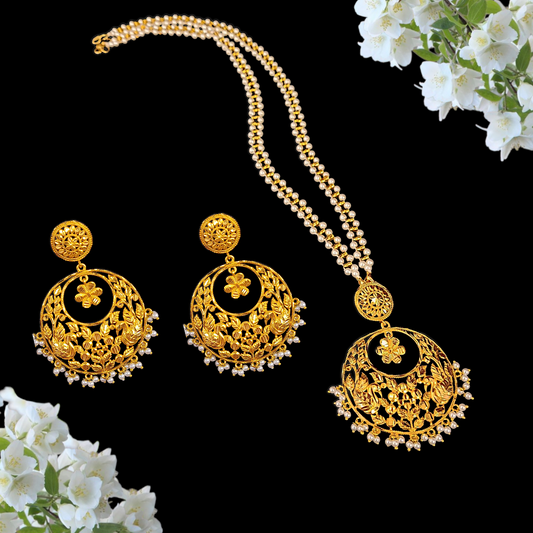 Pearl Kanbala Design Locket Set