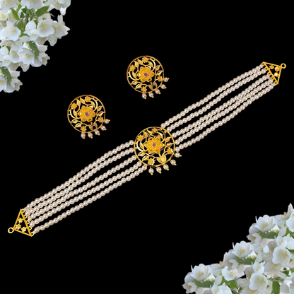 Rose Five Line Choker Set