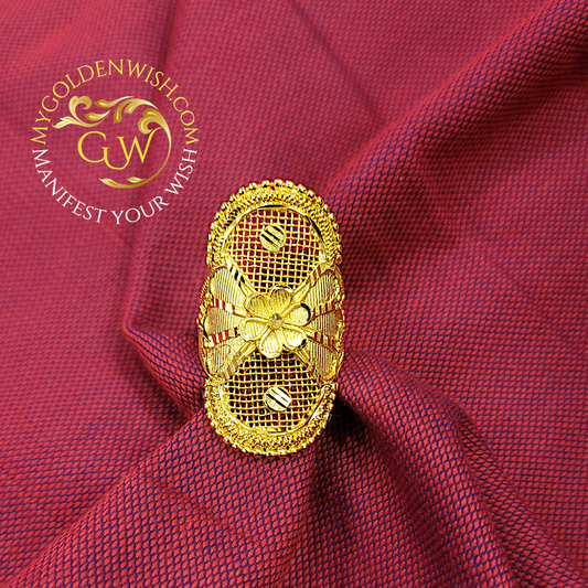 Half Finger Flower Ring - My Golden Wish