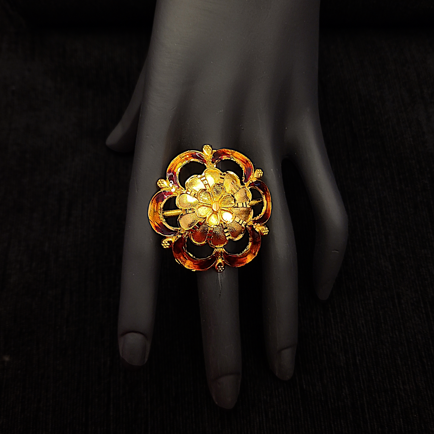 Adjustable Big Flower Ring