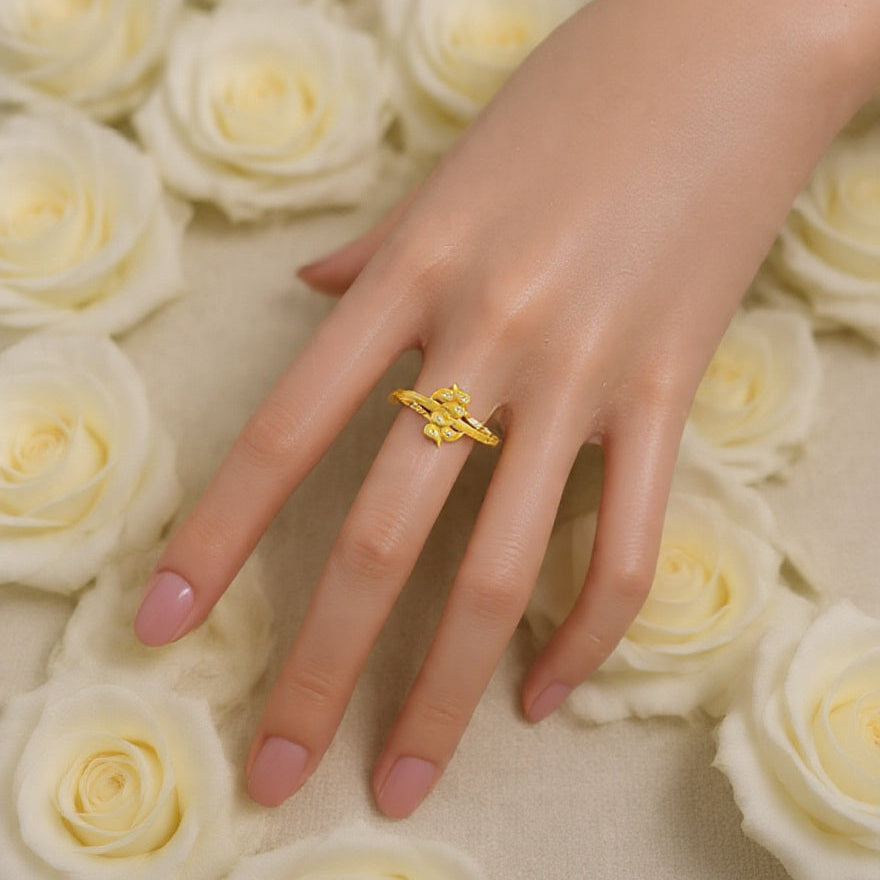 Adjustable Small Triple Leaf Ring