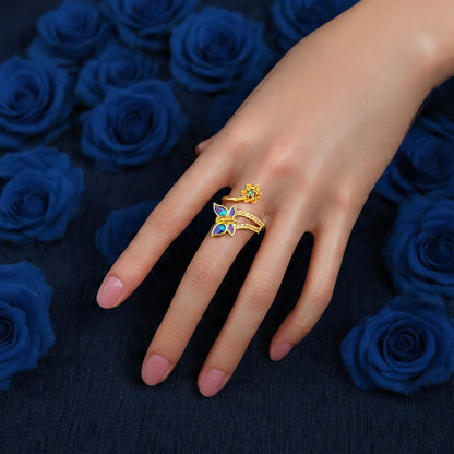Adjustable Small Butterfly Ring - II