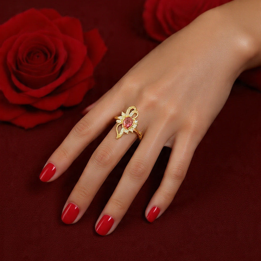 Adjustable Designer Ruby Ring