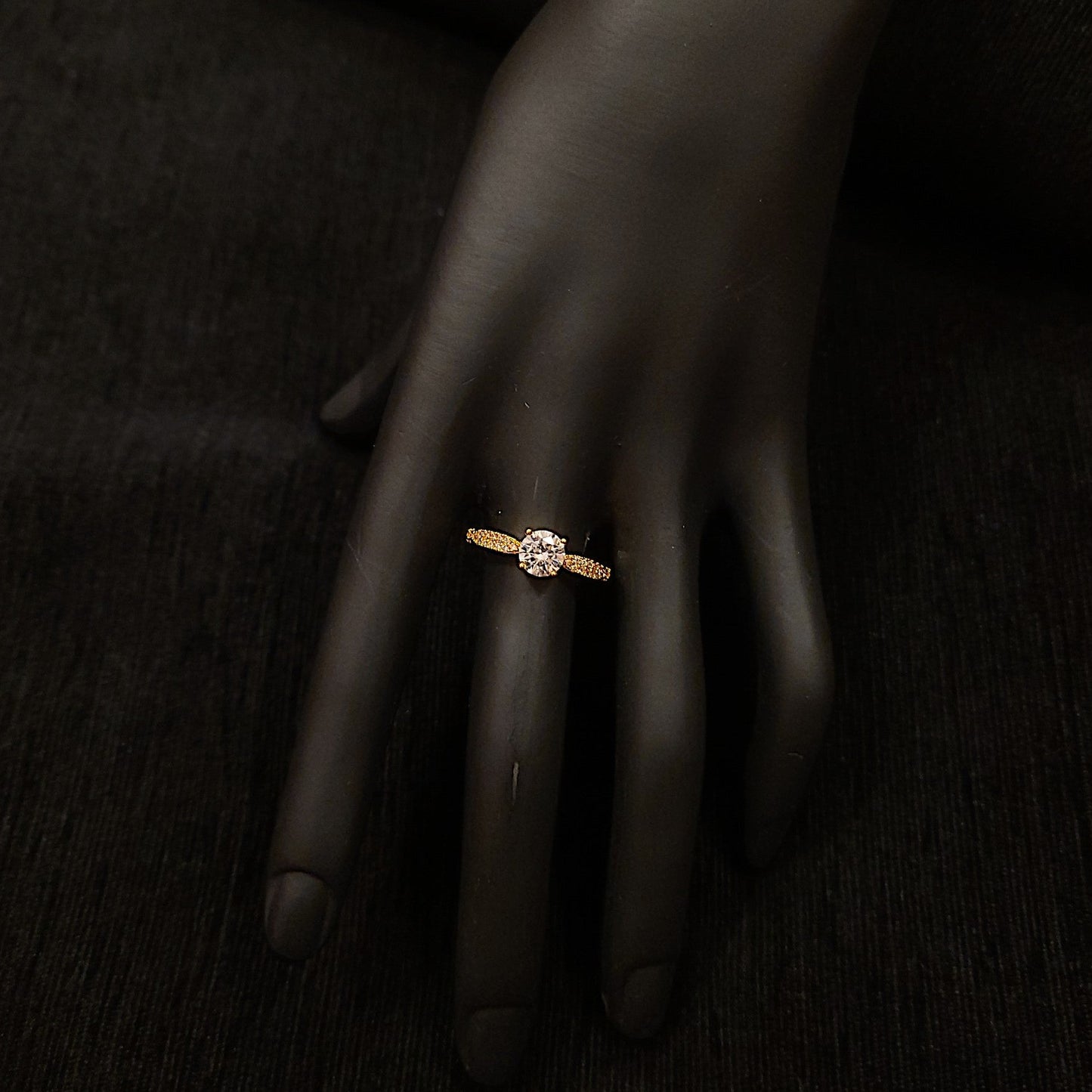 Adjustable Single Stone AD Ring