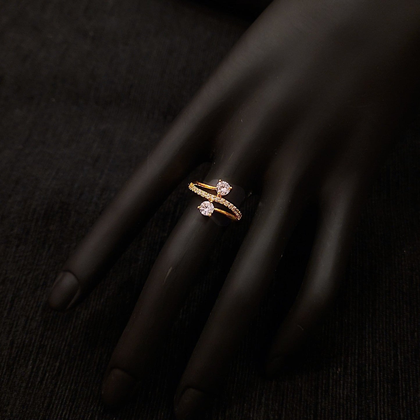 Adjustable Dual Stone Ring