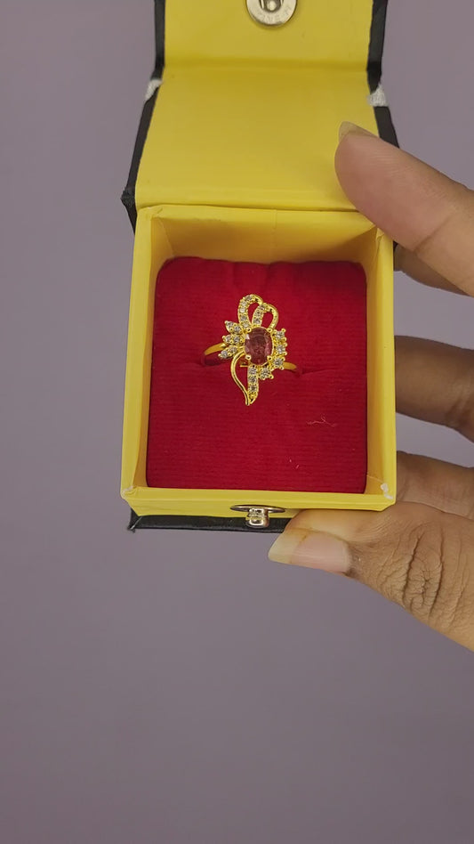 Adjustable Designer Ruby Ring