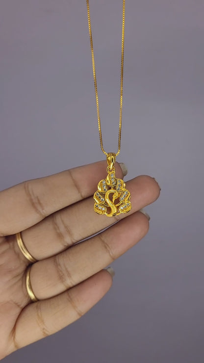 Peacock Feather Pendent Chain