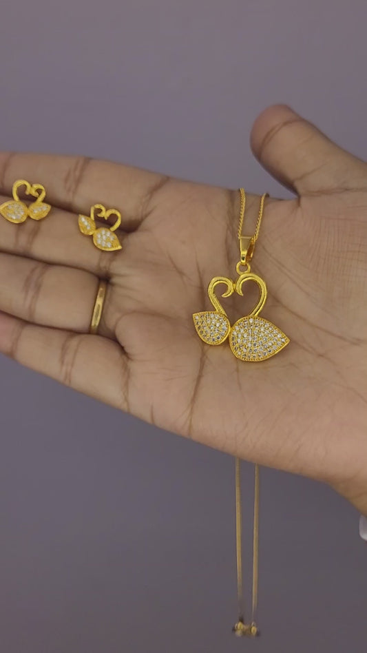 Dual Swan Pendent Set