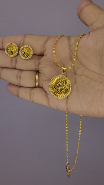 Flower Bowl Pendent Chain Set