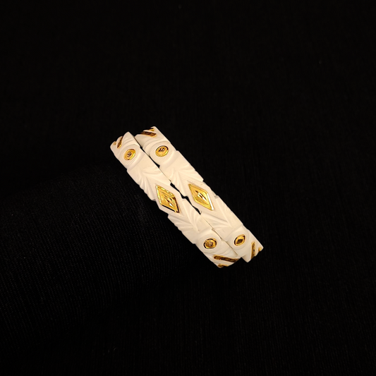 Gold Plated Diamond Cut Original Sankha - My Golden Wish