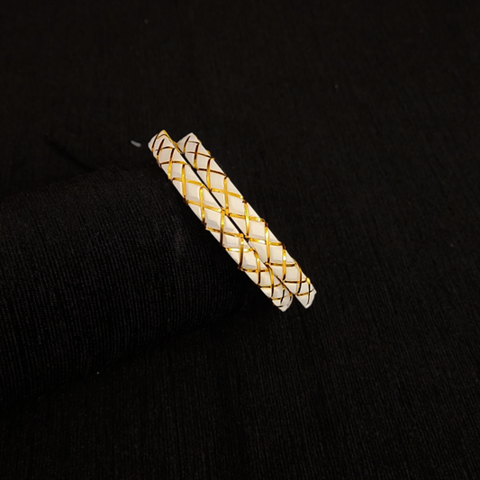 Gold Plated Criss Cross Original Sankha - My Golden Wish