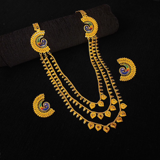 Peacock Three Layer Lahari - My Golden Wish